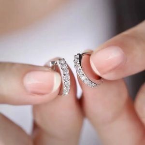 🌟 925 Petite Silver Needle Single Row Crystal Zircon Round Stud Earrings